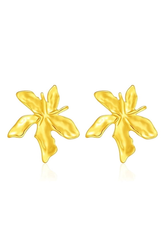 Ginkgo Leaf Flower Earrings, Gold Geometric Statement Earring, Gold Chunky Stud Earrings, Big Fashion Design Boho Drop Dangle Earrings, Maple Leaf Earrings