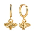 thumbnail image 1 of Wisbal Gold Bee Huggie Earrings for Women 925 Sterling Silver Hypoallergenic Bumble Bee Earrings Dangle Drop Hoop Earrings Cute Animal Jewelry, 1 of 4
