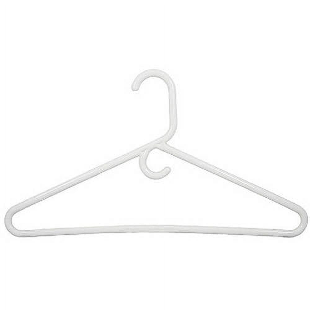 Wisconic Durable Adult Plastic Clothing Hangers, Hook for Ties, 36 Pack, White 17 x .33 x 9.75