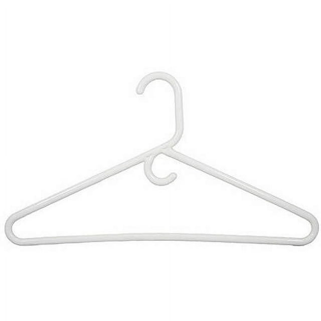 Wisconic Durable Adult Plastic Clothing Hangers, Hook for Ties, 36 Pack, White 17 x .33 x 9.75 inches