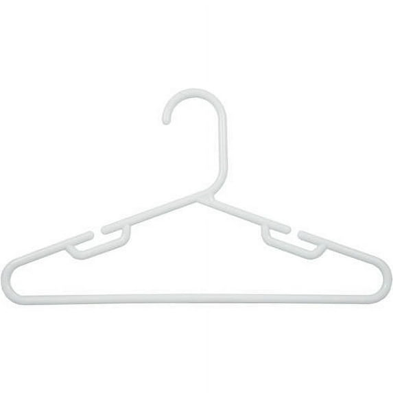 Wisconic Kid's Plastic Notched Clothing Hangers, 60 Pack, White Children's Hangers