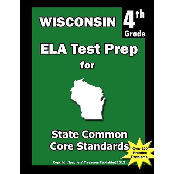 Wisconsin 4th Grade ELA Test Prep: Common Core Learning Standards, (Paperback)