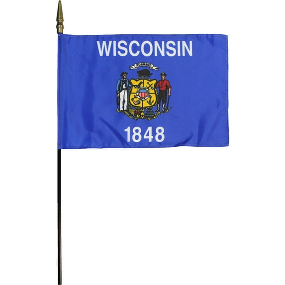 Wisconsin - 8"X12" Stick Flag