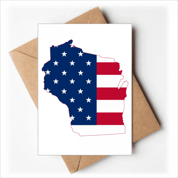 Wisconsin America Map Stars Stripes Flag Shape Greeting Cards You are Invited Invitations