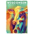 thumbnail image 1 of Wisconsin, America's Dairyland, Cow, Vivid Series (9x12 Wall Art Print, Home Decor), 1 of 3
