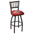 thumbnail image 1 of Wisconsin "Badger" Logo 25 Inch L018 Black Wrinkle With Jailhouse Back Bar Stool, 1 of 2