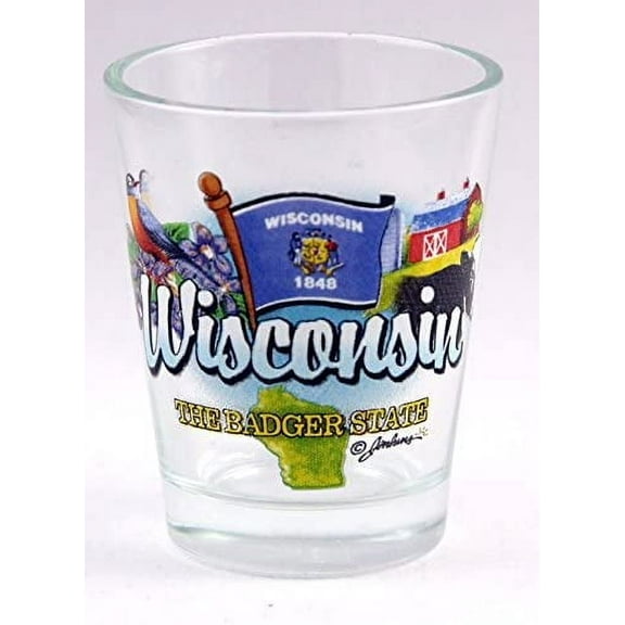Wisconsin Badger State Elements Shot Glass
