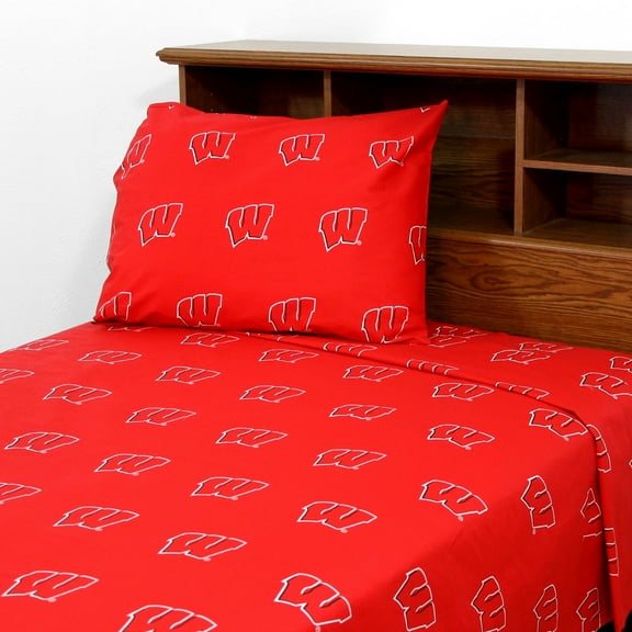 Wisconsin Badgers 100% Cotton Sheet Set King