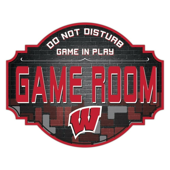 Wisconsin Badgers 12'' Game Room Tavern Sign