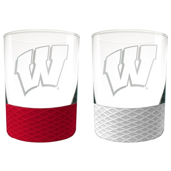 Wisconsin Badgers 14oz. Commissioner Rocks Glass Two-Piece Set