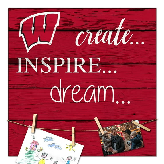 Wisconsin Badgers 18'' x 18'' Create Inspire Dream Sign