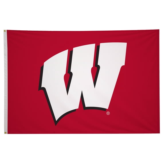Wisconsin Badgers 5' x 8' College Sports Printed Flag - NCAA Licensed - Nylon - School Banner (Red, White)