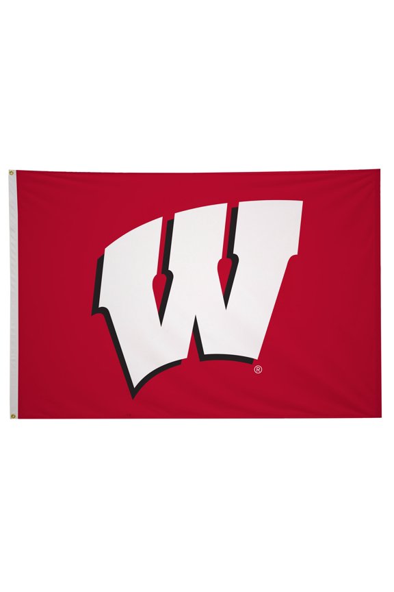 Wisconsin Badgers 5' x 8' College Sports Printed Flag - NCAA Licensed - Nylon - School Banner (Red, White)