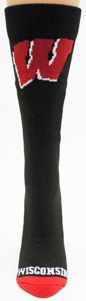 Wisconsin Badgers Black Sport Performance Sock - Donegal Bay - Unisex - One Size - Crew