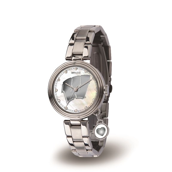 Wisconsin Badgers Charm Watch with Stainless Steel Band