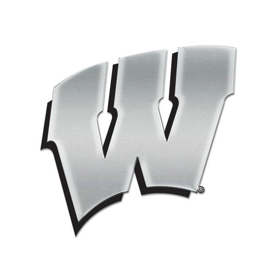 NCAA Wisconsin Team Metal Chrome Free Form Auto Emblem