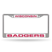 Wisconsin Badgers Chrome Metal Laser Cut License Plate Frame