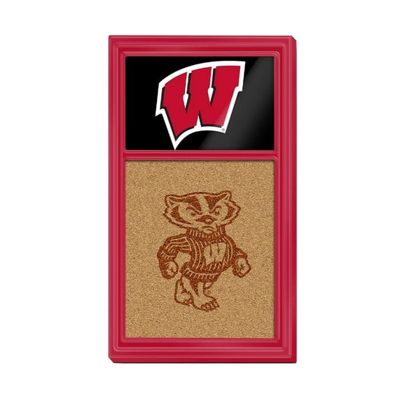 Wisconsin Badgers: Dual Logo - Cork Note Board