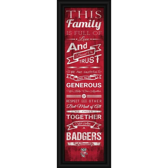 Wisconsin Badgers Family Cheer Print 8"x24"