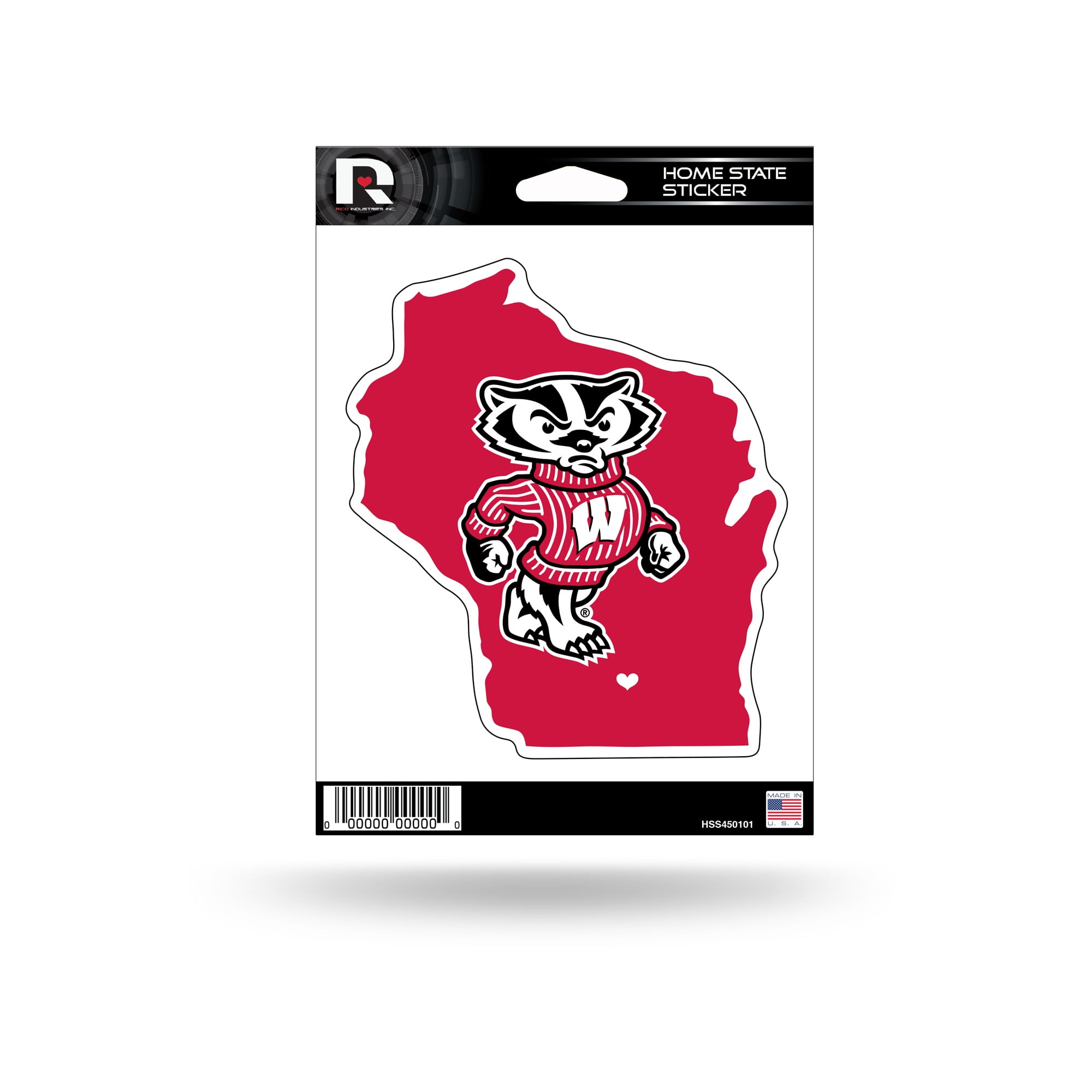 NCAA Wisconsin Badgers 8x8 Inch Die-Cut Colored Decal - Officially Licensed Team Sticker For Windows, Cars, & More