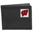 thumbnail image 1 of Wisconsin Badgers Leather Bi-fold Wallet Packaged in Gift Box (F), 1 of 1