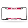 thumbnail image 1 of Wisconsin Badgers License Plate Frame Chrome EZ View, 1 of 3