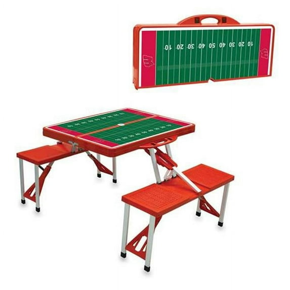 Wisconsin Badgers - Portable Picnic Table w/Sports Field Design by Picnic Time (Red)