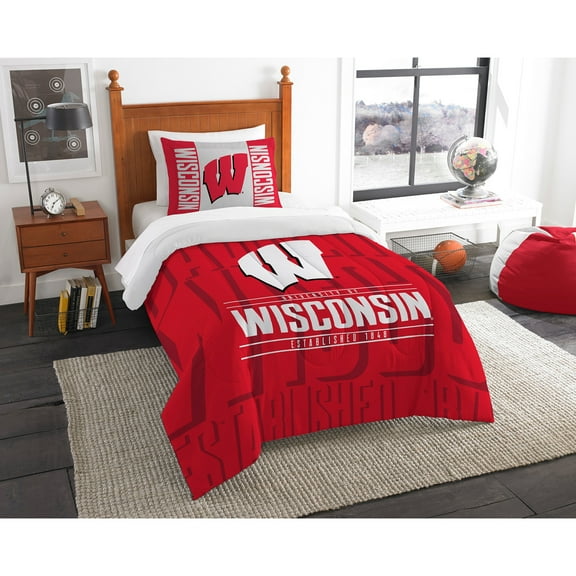 Wisconsin Badgers The Northwest Company Modern Take Twin Comforter Set
