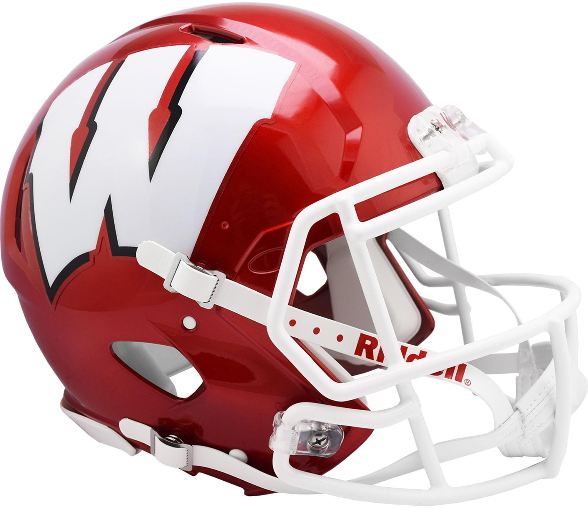 Wisconsin Badgers Unsigned Riddell FLASH Alternate Revolution Speed Authentic Football Helmet