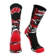 thumbnail image 1 of Wisconsin Badgers Woodland Camo Crew Socks (Black/Cardinal, Small), 1 of 2