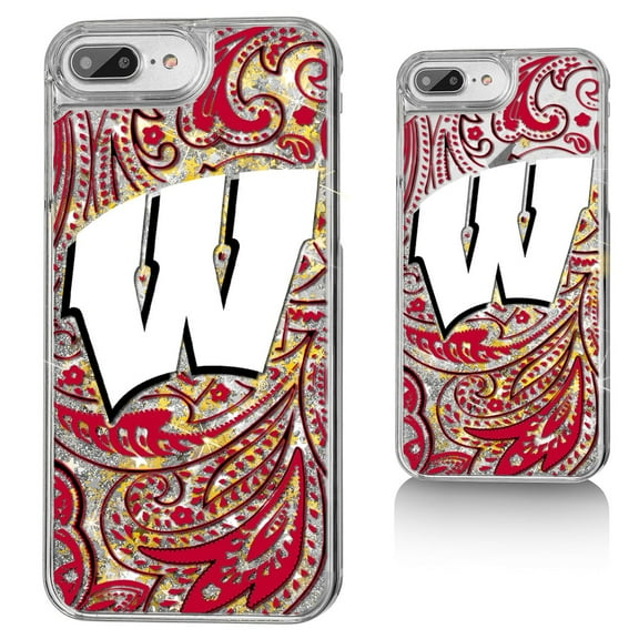 Wisconsin Badgers iPhone Glitter Paisley Design Case