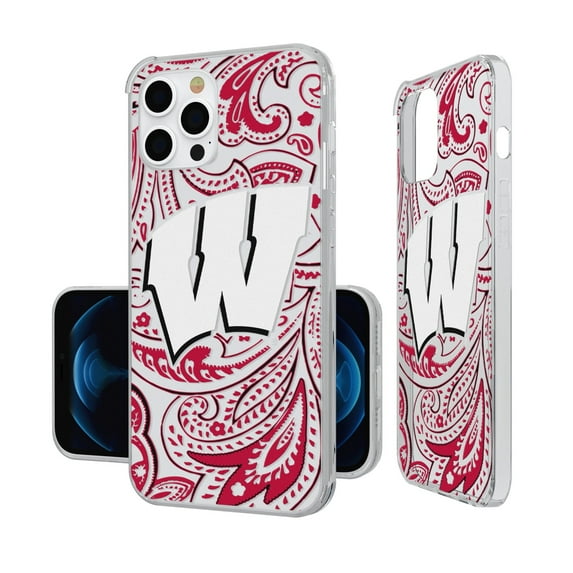 Wisconsin Badgers iPhone Paisley Design Clear Case