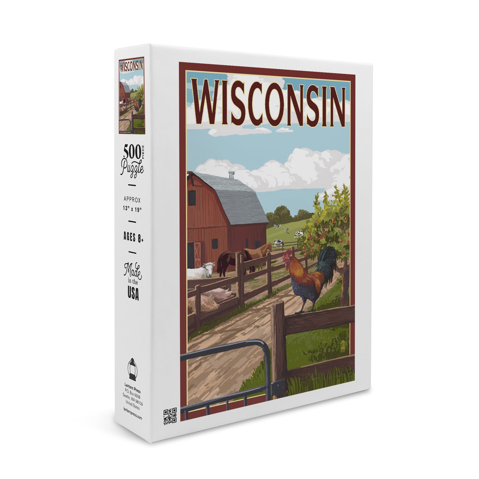 Wisconsin, Barnyard Scene (19x27 inches, Premium 500 Piece Jigsaw ...