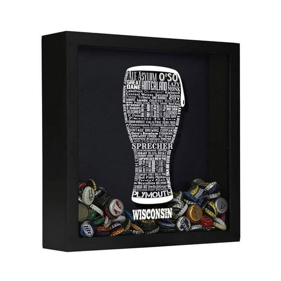 Wisconsin Beer Typography Shadow Box