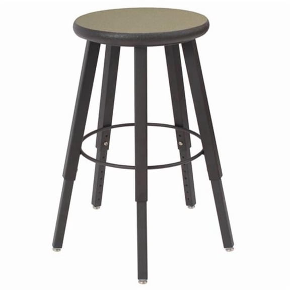 Wisconsin Bench Adjustable Five-Legged Square Tube Fully Welded Stool - Grey Nebula Laminate - Lotz Armor Edge Seat