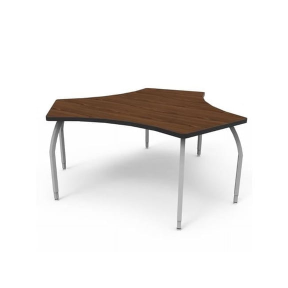 Wisconsin Bench ELO7318-EJASS-94 Elo Diamond Desk with Fusion Maple Laminate & 3 Junior Adjustable Smooth Silver Legs - 21-26 x 34 x 30 in.