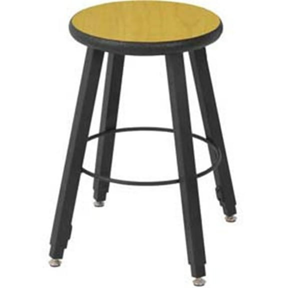 Wisconsin Bench STL7186-AF-94 18 in. Fixed Four-Legged Square Tube Fully Welded Stool Fusion Maple Laminate - Lotz Armor Edge Seat