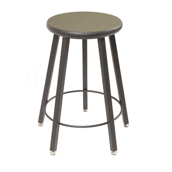 Wisconsin Bench  STL7186-AH-25 18 in. Fixed Five-Legged Square Tube Fully Welded Stool  Grey Nebula Laminate - Lotz Armor Edge Seat