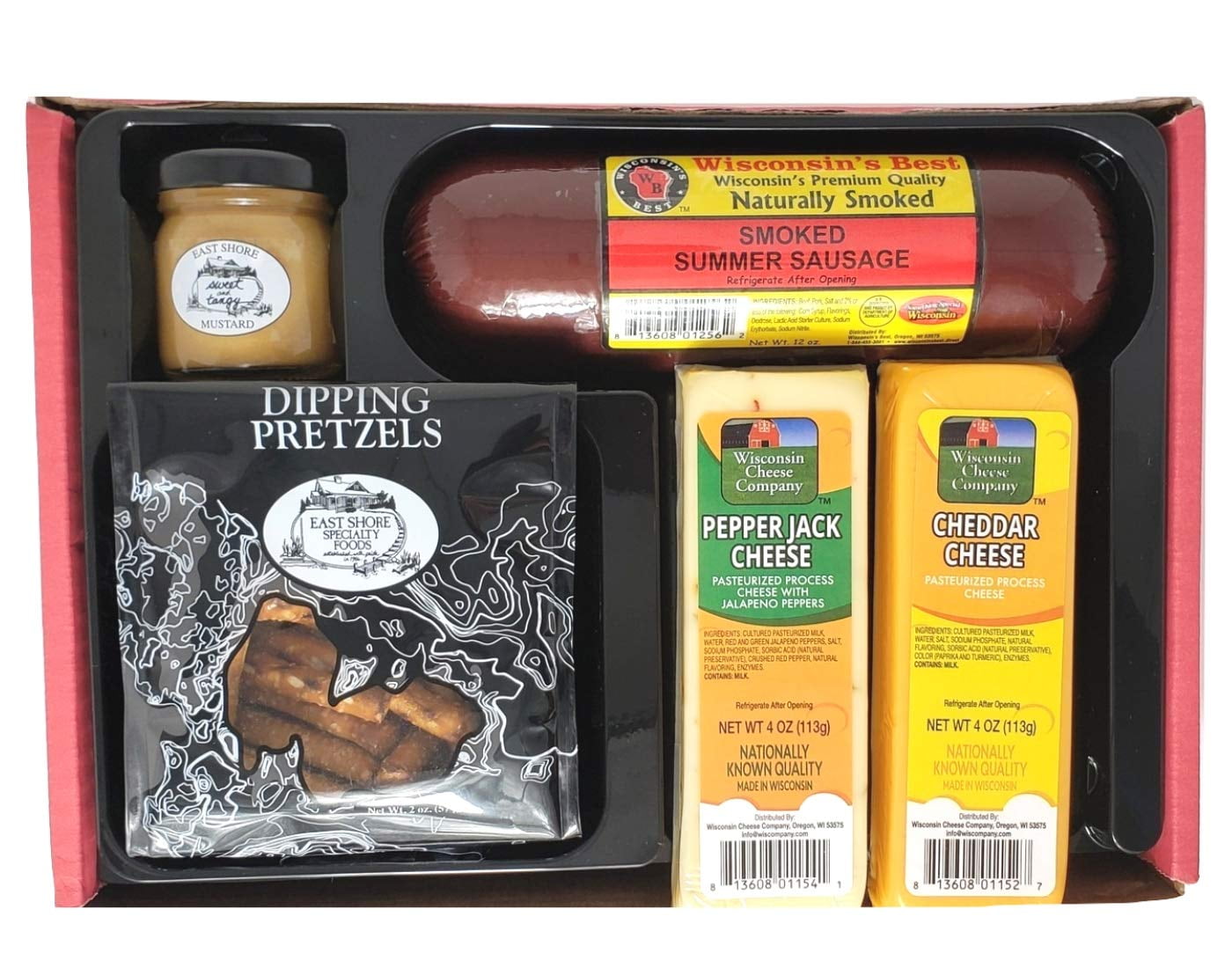 Wisconsin Best & Wisconsin Cheese Company's - Classic Man Snack Gift Basket-Summer Sausage, 100% Wisconsin Cheese. Christmas Gift, Holiday Gift