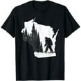 thumbnail image 1 of Wisconsin Bigfoot Pride Sasquatch Silhouette Forest Lovers T-Shirt, 1 of 4