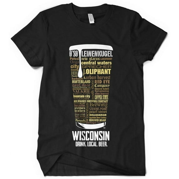 Wisconsin Brewery T-Shirt - Black, Small | Best Beer Lover Gift for Dad & Him