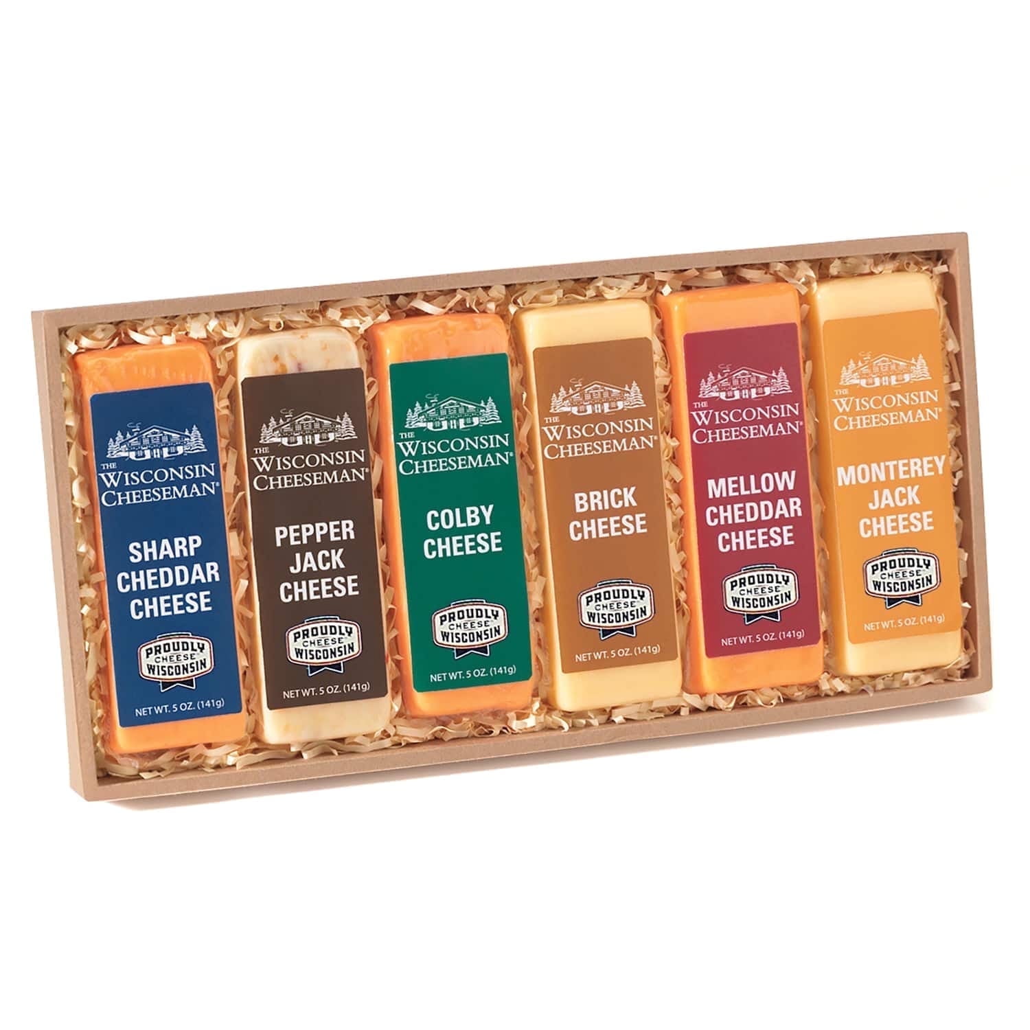 The Wisconsin Cheeseman Assorted Cheese Bars Pack of 6