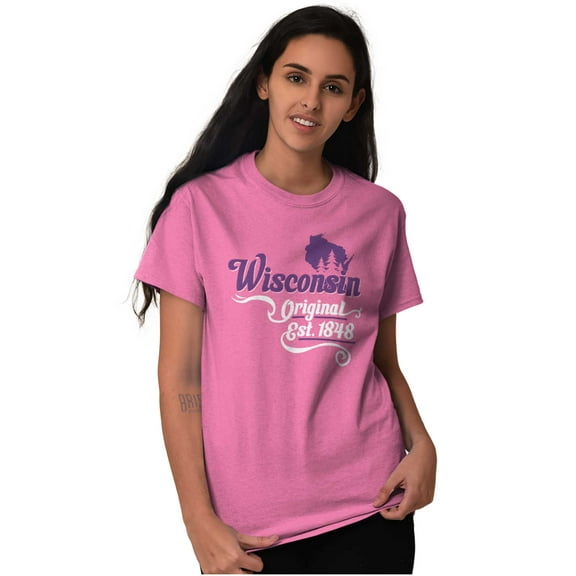 Wisconsin Cute State Shape Filagree Women's Graphic T Shirt Tees Brisco Brands M