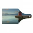 thumbnail image 1 of Wisconsin Cutting Board, Photo of Milwaukee Lighthouse at Sunrise Calm Water and Sky, Decorative Tempered Glass Cutting and Serving Board, in 3 Sizes, by Ambesonne, 1 of 2