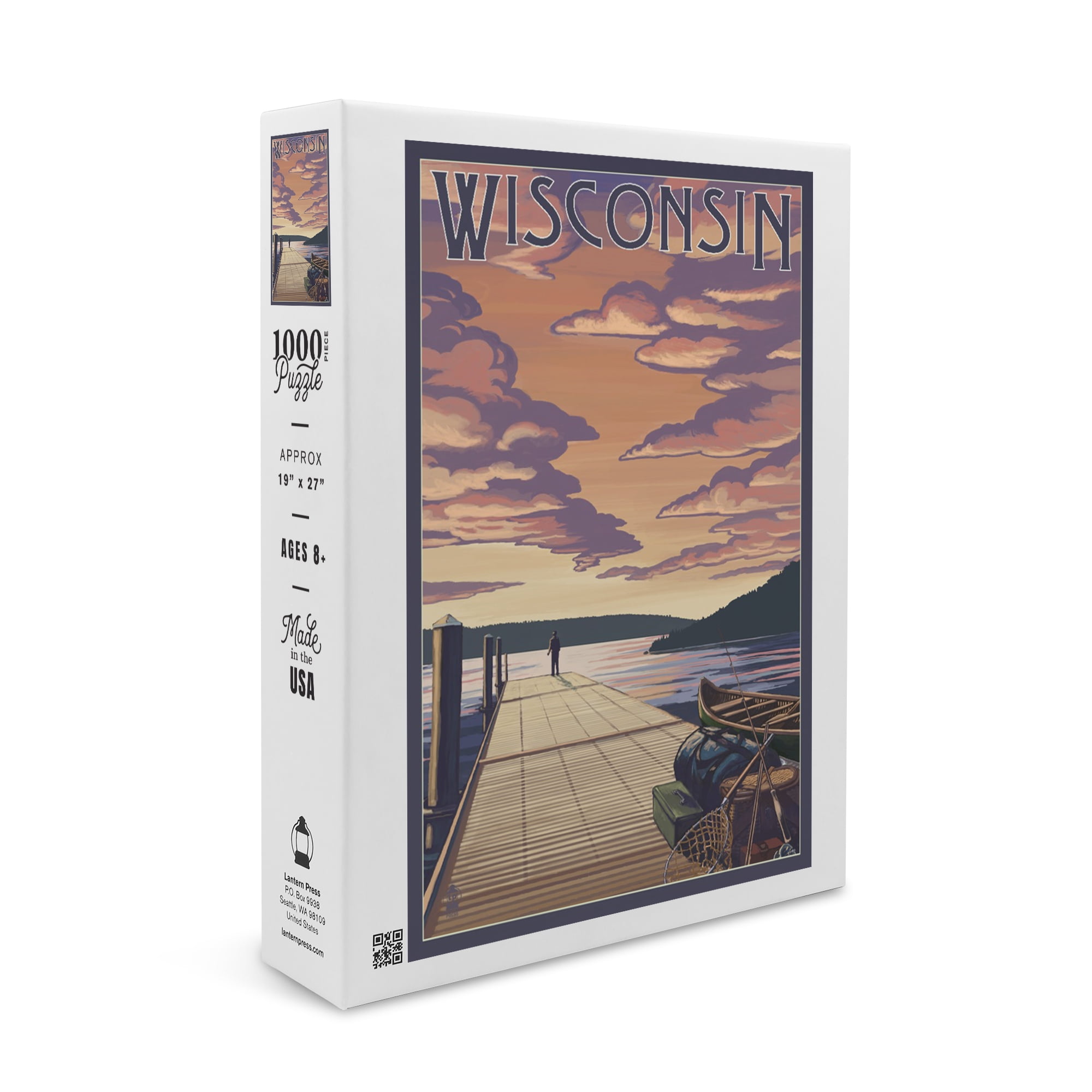 Wisconsin, Dock Scene and Lake (1000 Piece Puzzle, Size 19x27 ...