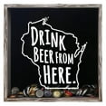 thumbnail image 1 of Torched Wisconsin Drink Beer Shadow Box Wall Mount Decor 13"x13"x3" Gray, 1 of 8