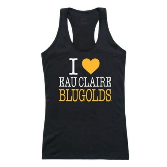 Wisconsin Eau Claire Women Love Tank Top, Black & White - Small