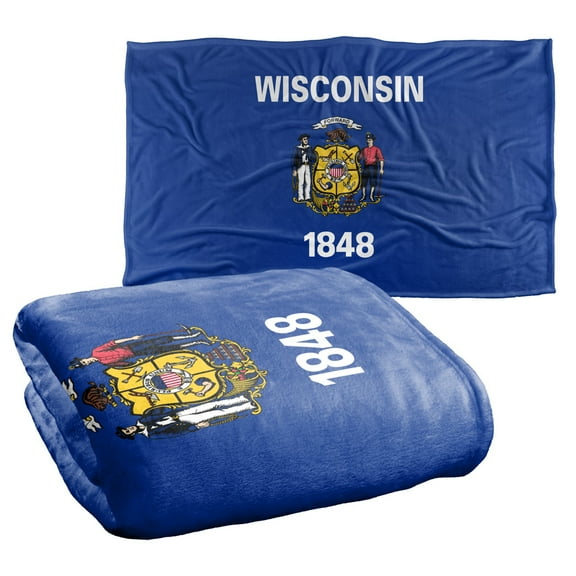 Wisconsin Flag Silky Touch Super Soft Throw Blanket 36" x 58"
