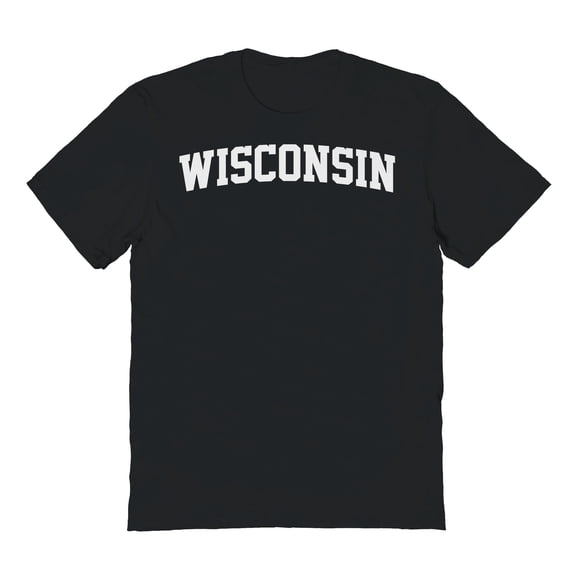 Wisconsin Graphic Black Men's Cotton T-Shirt