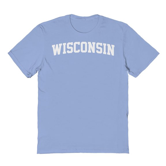 Wisconsin Graphic Light Blue Men's Cotton T-Shirt